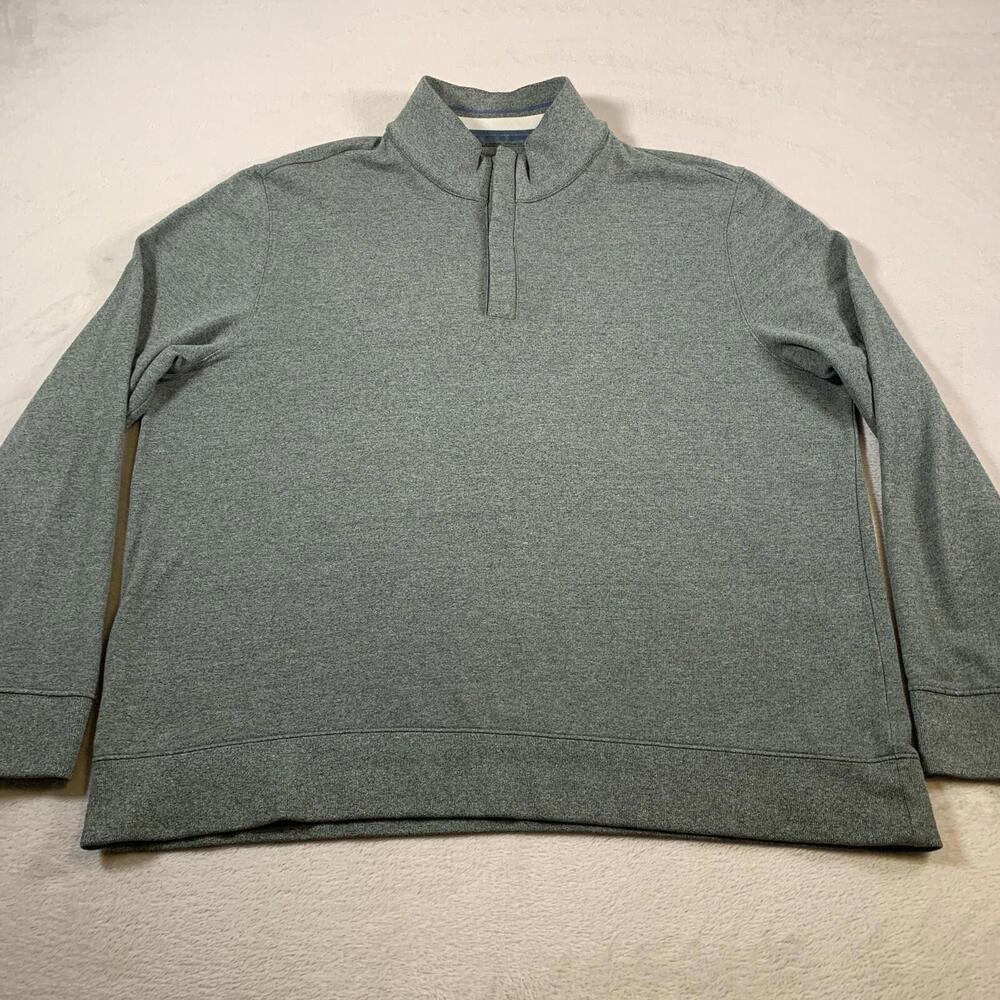 UNTUCKit Sweater Mens 2XL Gray Cotton Blend Long Sleeve Quarter‎ Zip Preppy XXL
